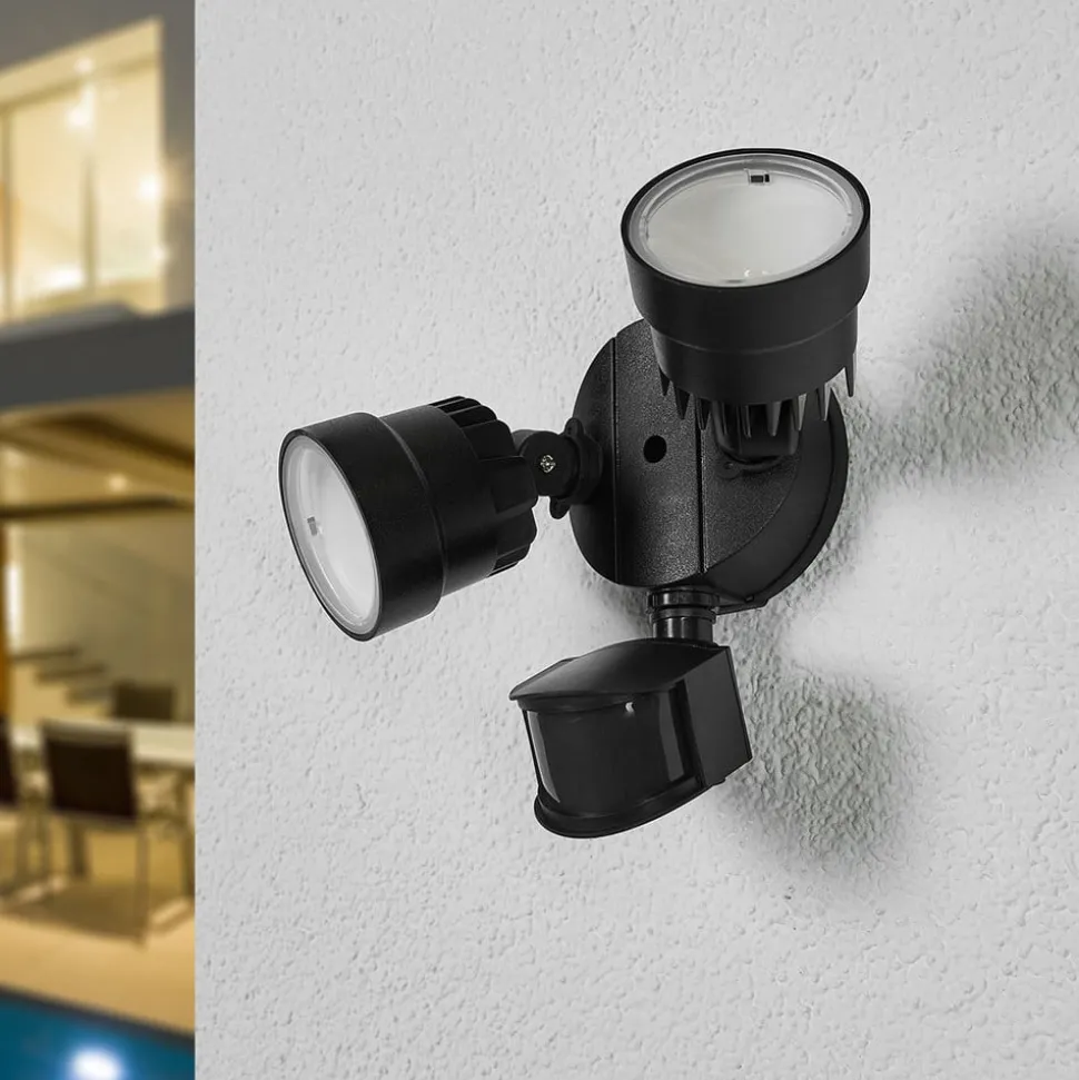 Utendørs LED-spot Shrimp med sensor av plast