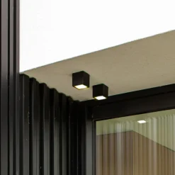 Utendørs LED-taklampe Gemini XS, 3 000 K, svart