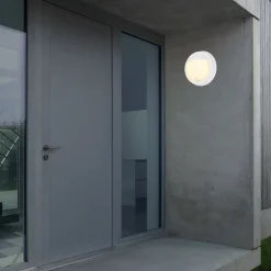 Utendørs LED-vegglampe 3785016 hvit bevegelsessensor Ø 17 cm