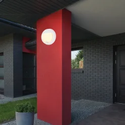 Utendørs LED-vegglampe 3785016 hvit bevegelsessensor Ø 17 cm