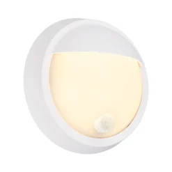 Utendørs LED-vegglampe 3785016 hvit bevegelsessensor Ø 17 cm