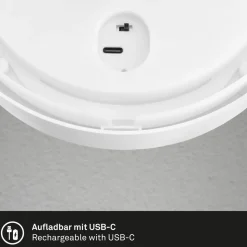 Utendørs LED-vegglampe 3785016 hvit bevegelsessensor Ø 17 cm