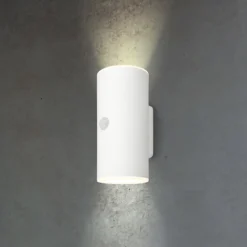 Utendørs LED-vegglampe 3787016, hvit, sensor, opp/ned