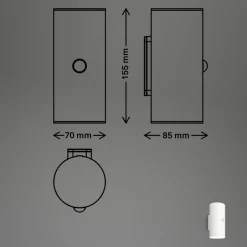 Utendørs LED-vegglampe 3787016, hvit, sensor, opp/ned