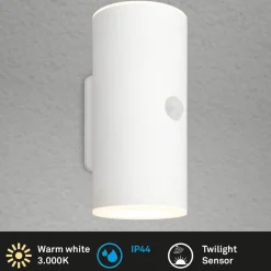 Utendørs LED-vegglampe 3787016, hvit, sensor, opp/ned