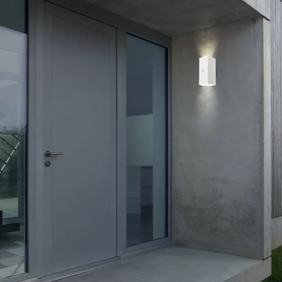 Utendørs LED-vegglampe 3788016, hvit, sensor, opp/ned