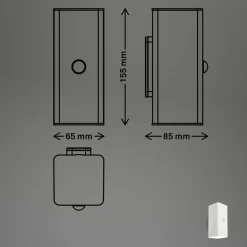 Utendørs LED-vegglampe 3788016, hvit, sensor, opp/ned