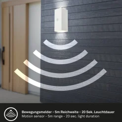 Utendørs LED-vegglampe 3788016, hvit, sensor, opp/ned