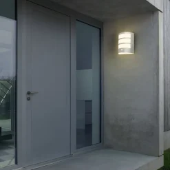 Utendørs LED-vegglampe 3795014, kromfarget, sensor, IP44