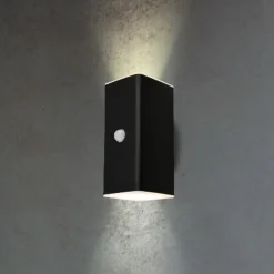 Utendørs LED-vegglampe 3788015, svart, sensor, opp/ned