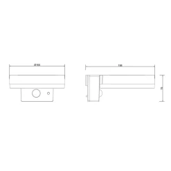 Utendørs LED-vegglampe 36507 svart, sensor, plast