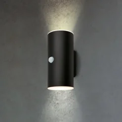 Utendørs LED-vegglampe 3787015, svart, sensor, opp/ned