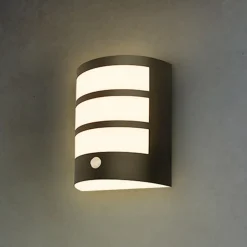 Utendørs LED-vegglampe 3795015, svart, sensor, IP44