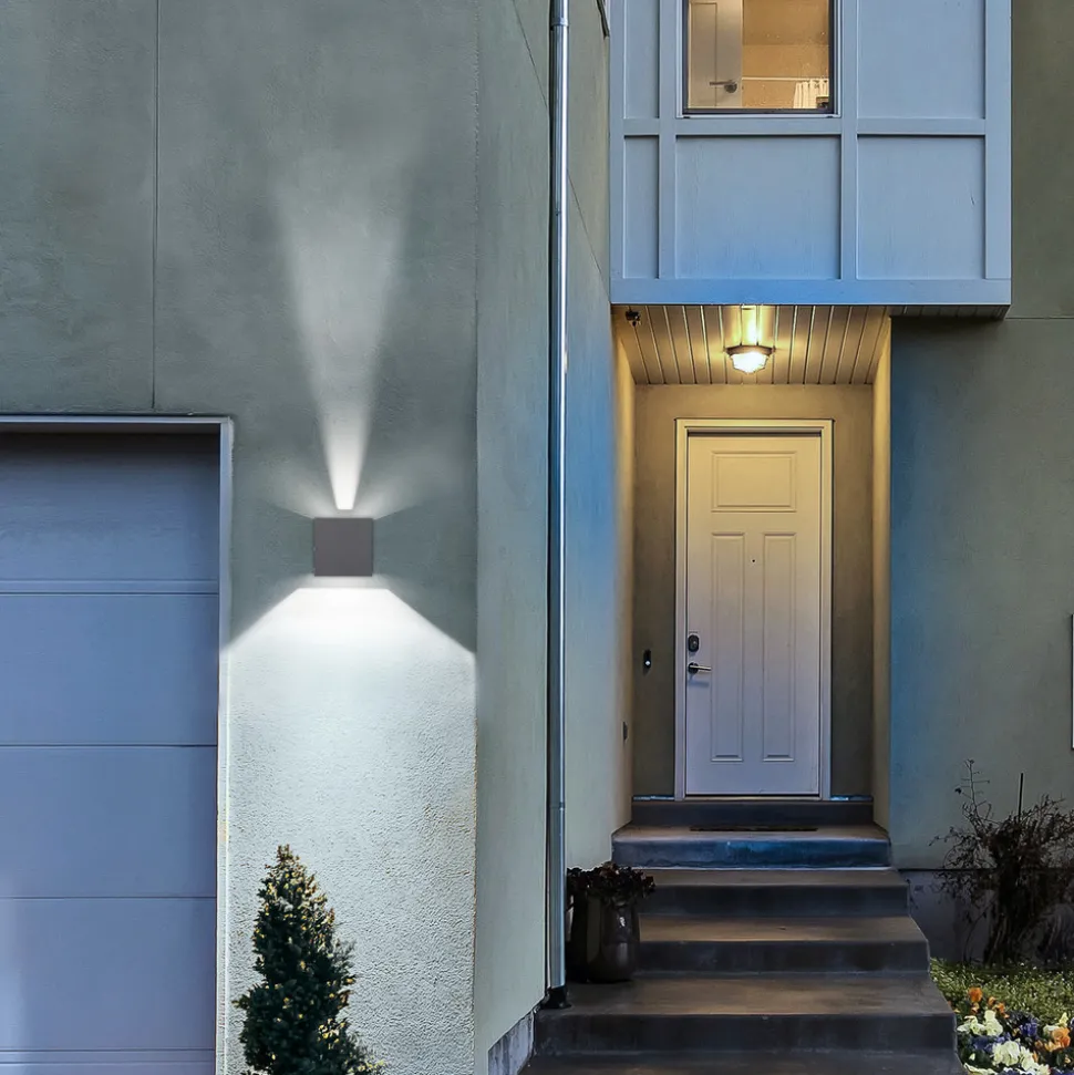 Utendørs LED-vegglampe 9032 up/down, antrasitt