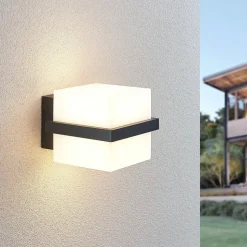Utendørs LED-vegglampe Auron, terningformet