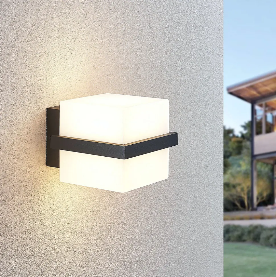 Utendørs LED-vegglampe Auron, terningformet