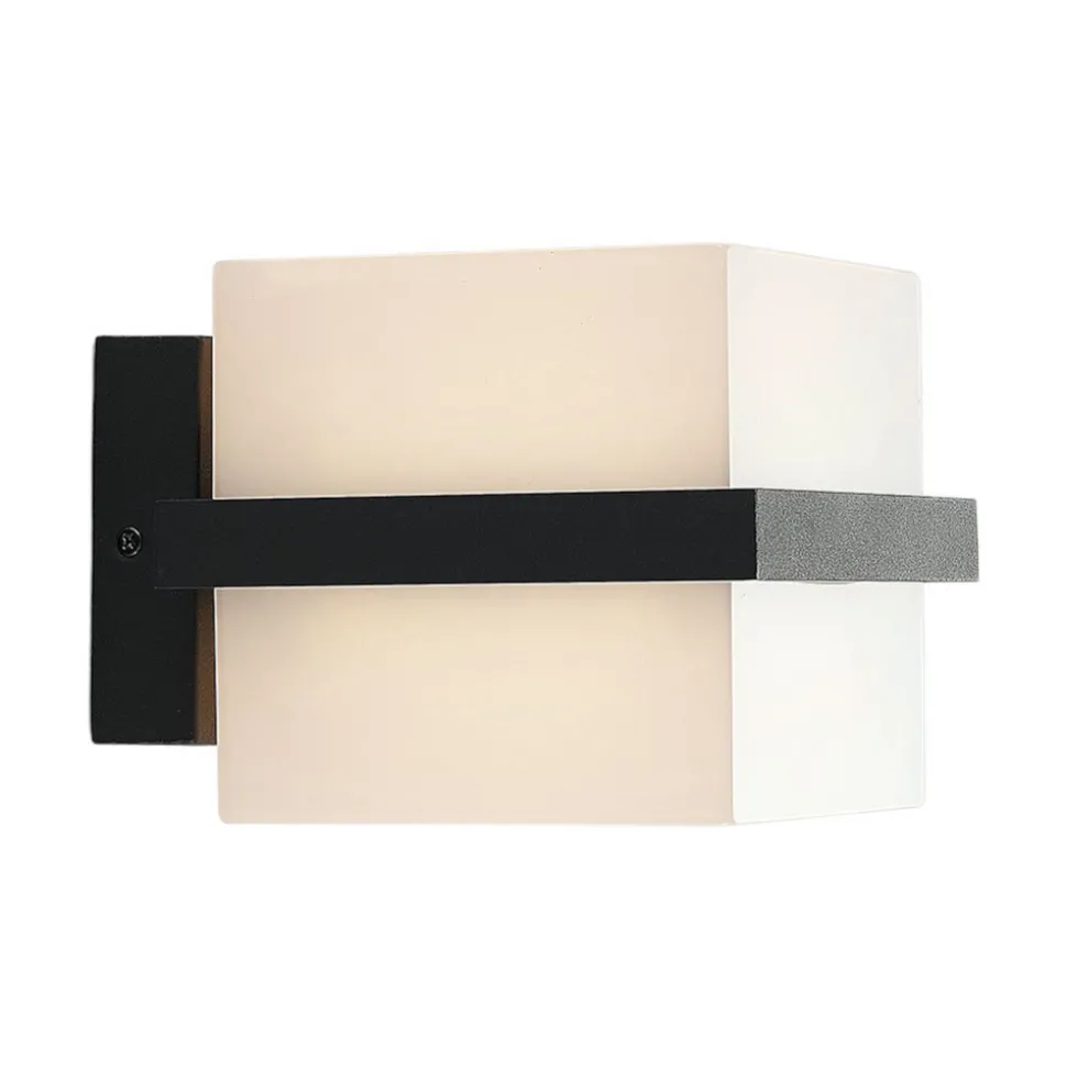 Utendørs LED-vegglampe Auron, terningformet