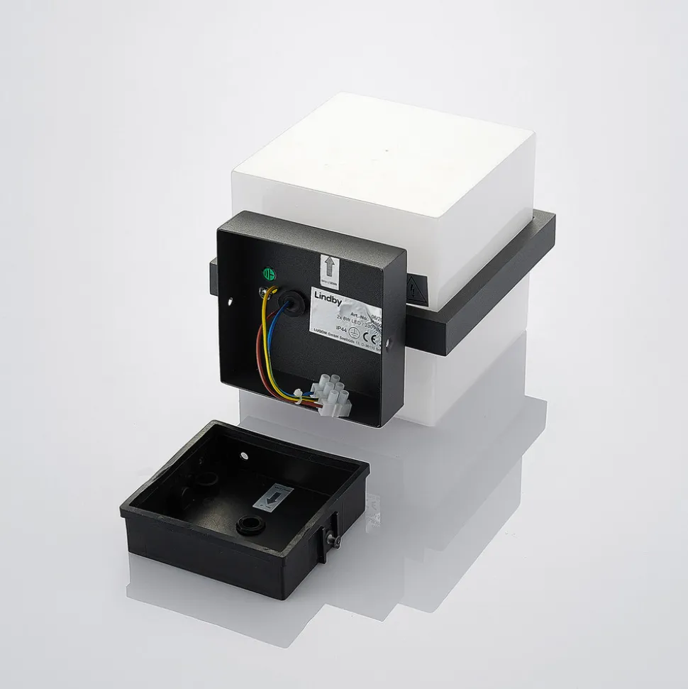 Utendørs LED-vegglampe Auron, terningformet