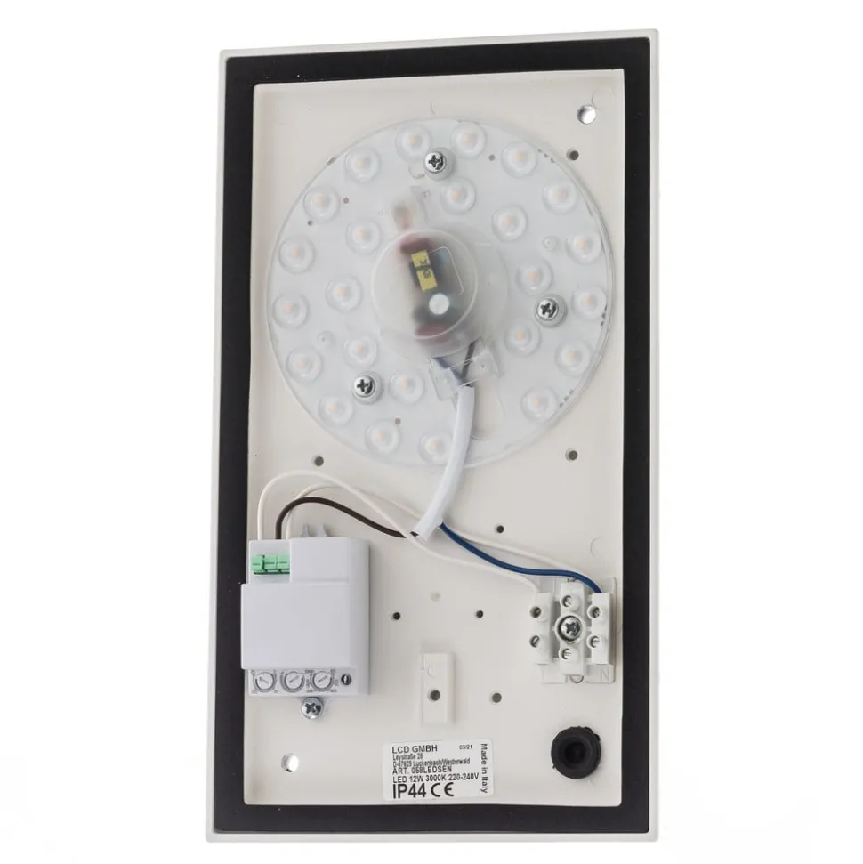 Utendørs LED-vegglampe Babett, stål, glass, sensor