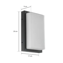 Utendørs LED-vegglampe Babett, stål, glass, sensor