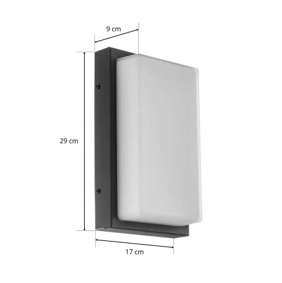 Utendørs LED-vegglampe Babett, stål, glass, sensor