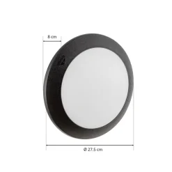 Utendørs LED-vegglampe Berta, svart, CCT