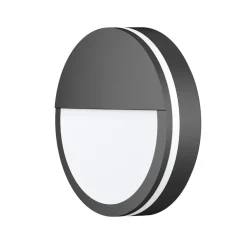 Utendørs LED-vegglampe CMD 9085, antrasitt, Ø 25 cm, linse