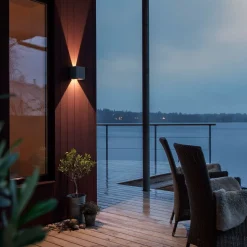 Utendørs LED-vegglampe Cremona 13 cm grå