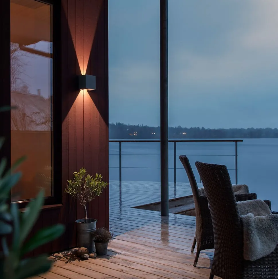 Utendørs LED-vegglampe Cremona 13 cm grå