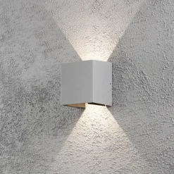Utendørs LED-vegglampe Cremona 13 cm grå