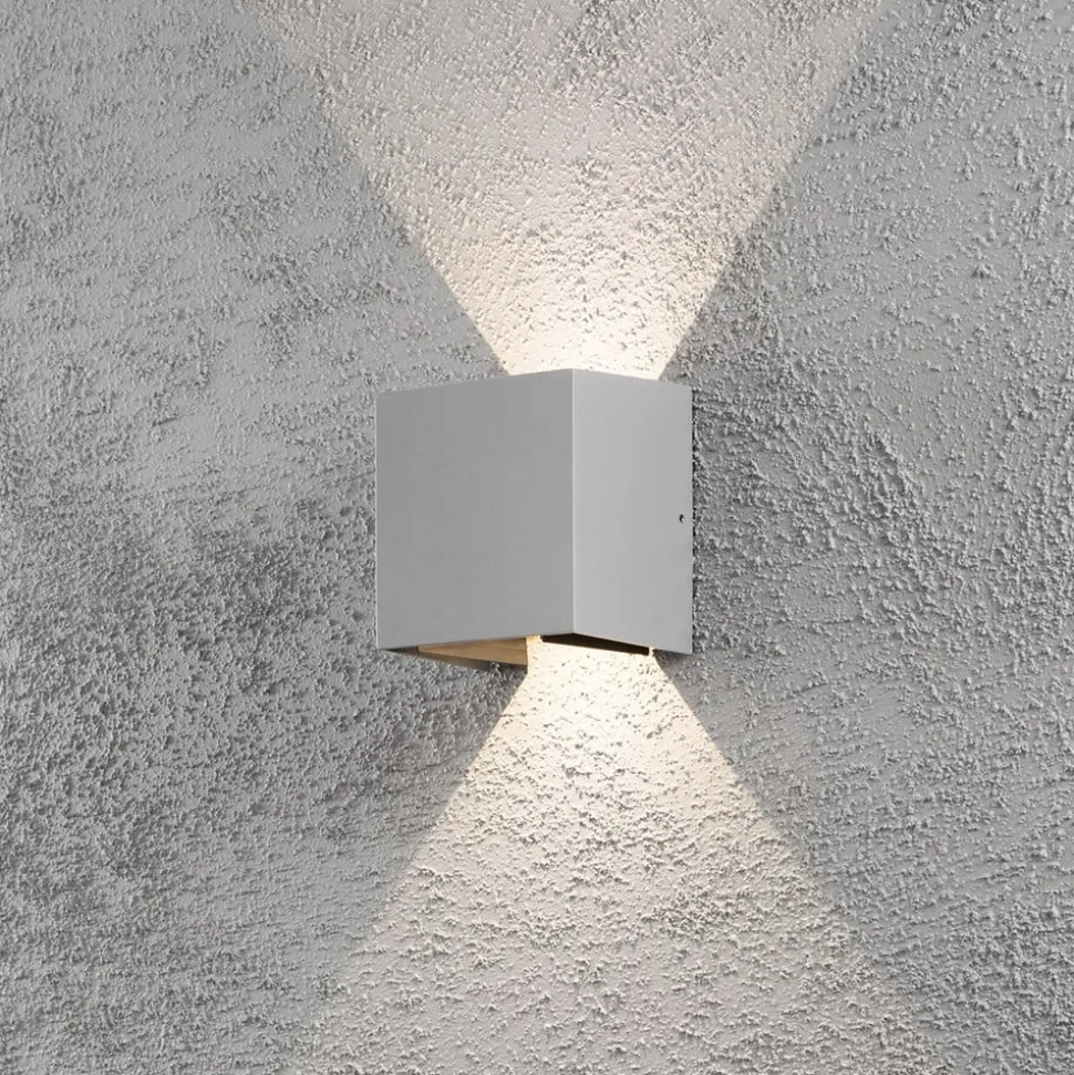 Utendørs LED-vegglampe Cremona 13 cm grå