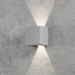 Utendørs LED-vegglampe Cremona 13 cm grå