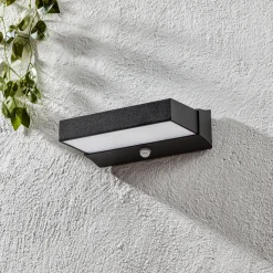 Utendørs LED-vegglampe Cuando med bevegelsessensor