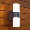 Utendørs LED-vegglampe Cyra, 2 lyskilder