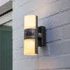 Utendørs LED-vegglampe Cyra, 2 lyskilder, sensor