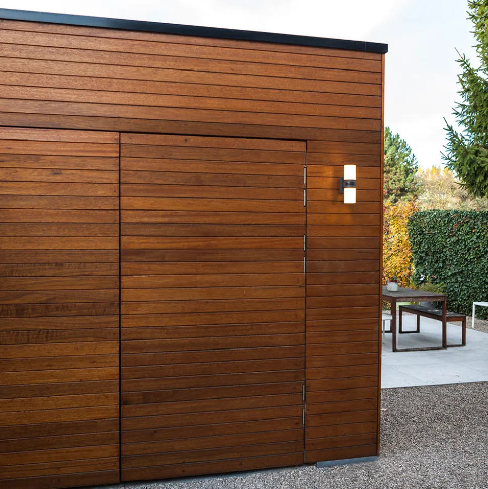 Utendørs LED-vegglampe Cyra, 2 lyskilder, sensor