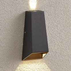 Utendørs LED-vegglampe Dagur, mørk grå