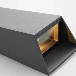 Utendørs LED-vegglampe Dagur, mørk grå