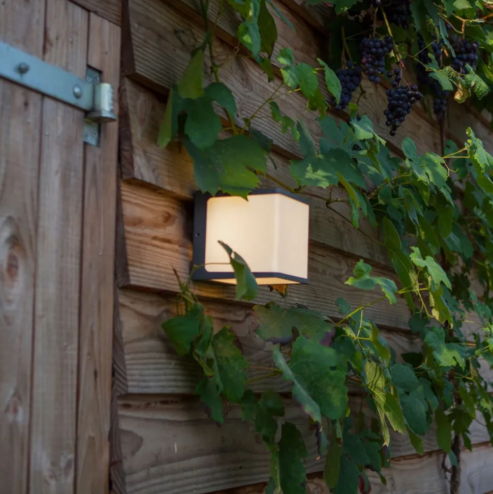 Utendørs LED-vegglampe Doblo terning 15 cm 3 000 K