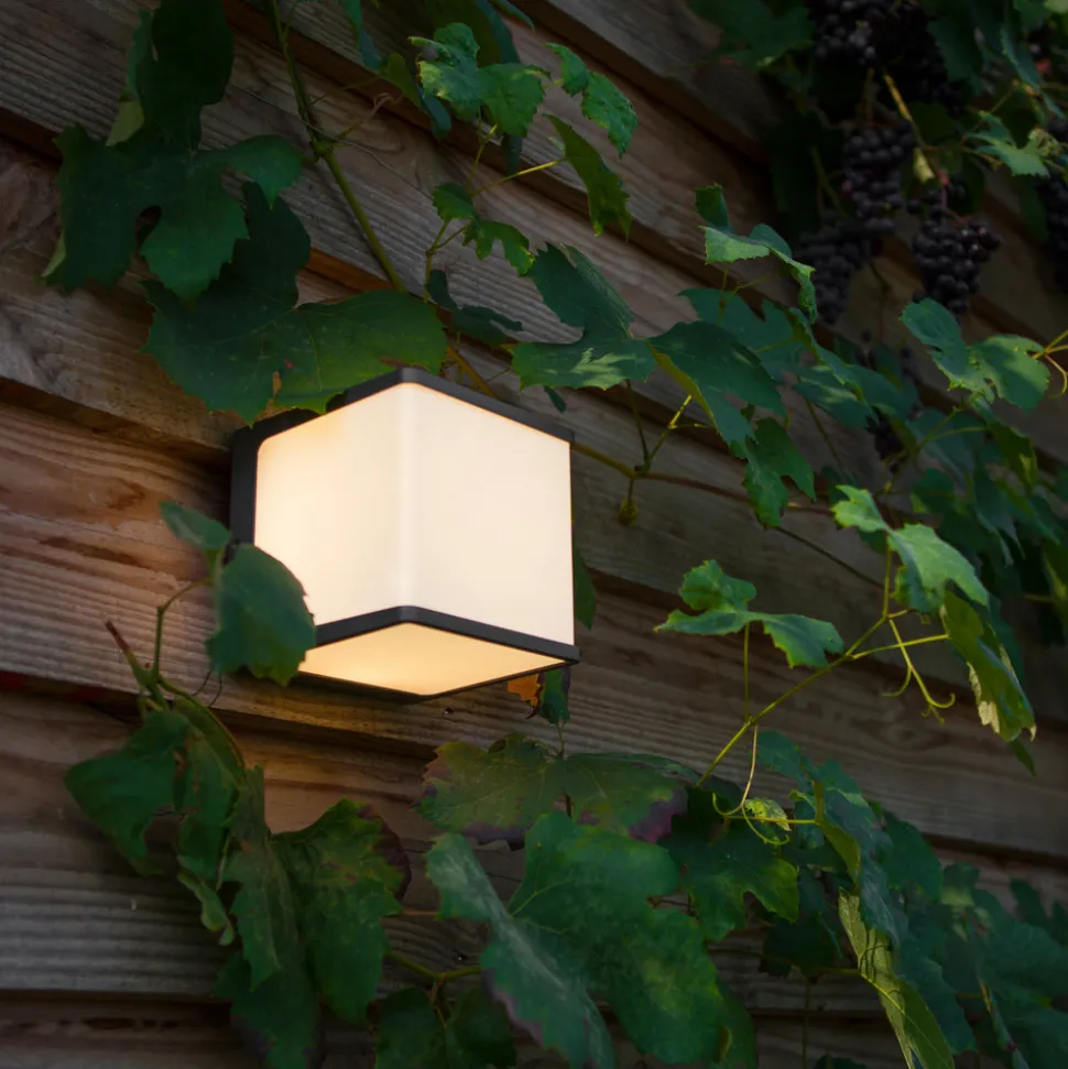 Utendørs LED-vegglampe Doblo terning 15 cm 3 000 K