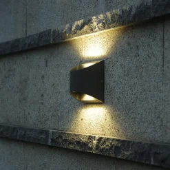 Utendørs LED-vegglampe Dodd, halvsirkelformet, antrasitt