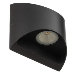 Utendørs LED-vegglampe Dodd, halvsirkelformet, antrasitt