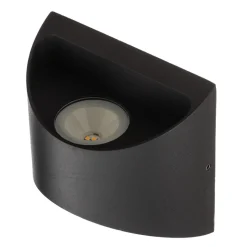 Utendørs LED-vegglampe Dodd, halvsirkelformet, antrasitt