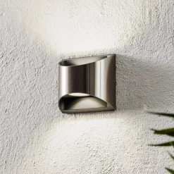 Utendørs LED-vegglampe Dodd, halvrund, stål