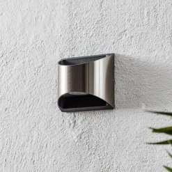 Utendørs LED-vegglampe Dodd, halvrund, stål