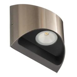 Utendørs LED-vegglampe Dodd, halvrund, stål