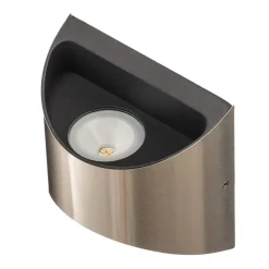 Utendørs LED-vegglampe Dodd, halvrund, stål