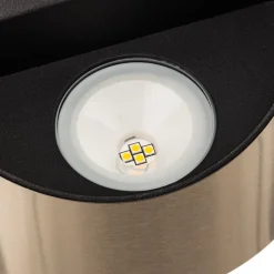 Utendørs LED-vegglampe Dodd, halvrund, stål