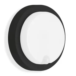 Utendørs LED-vegglampe Dortmund Ø17cm svart