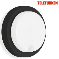 Utendørs LED-vegglampe Dortmund Ø17cm svart